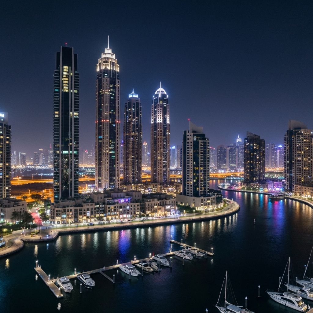 Dubai Marina at night