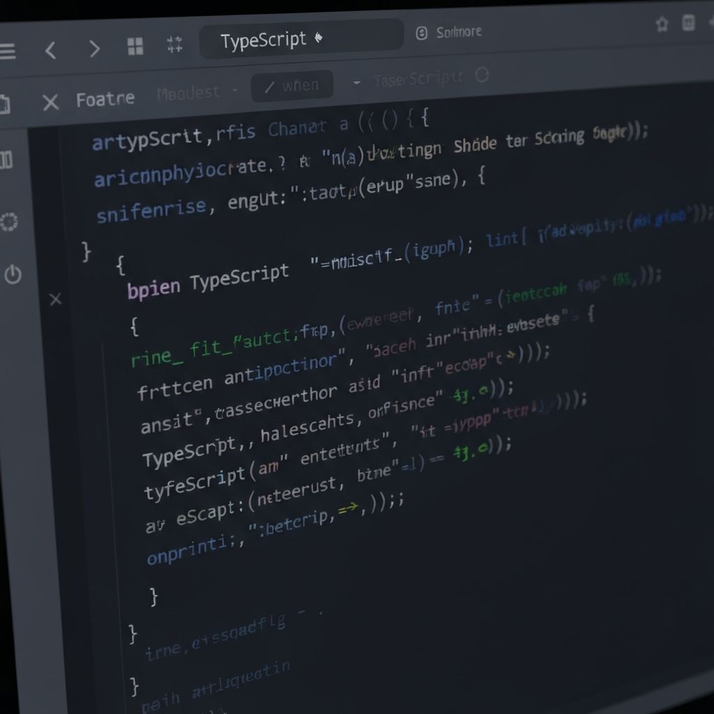 Clean TypeScript code on a dark editor theme